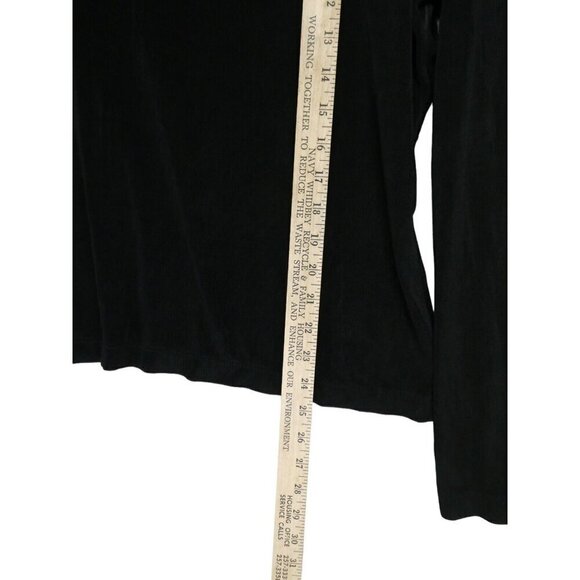 Chico's Travelers Womens Slinky Long Sleeve Blouse Deep V Neck Size 2 (L/12) - Picture 8 of 10